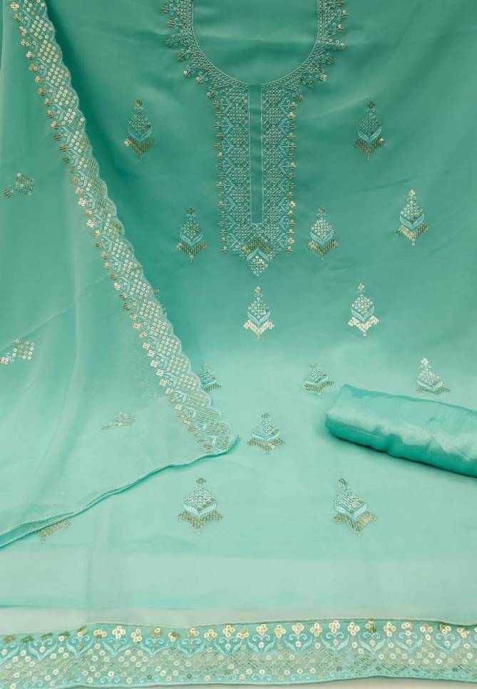Georgette Neck Work Suits 551 Fancy Wear Georgette Designer Dress Material Collection